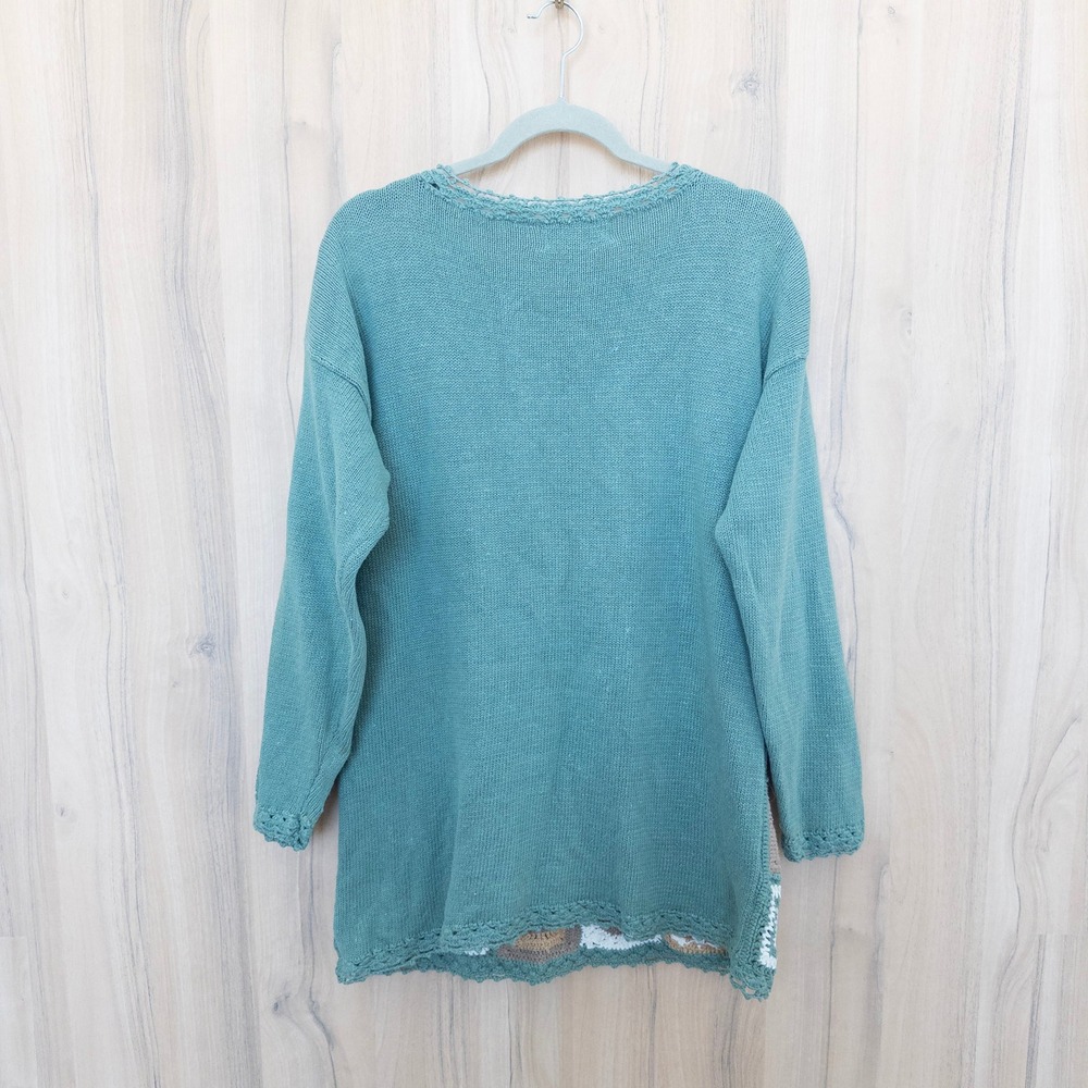 VTG Celina Yang Patchwork Granny Square Sweater S… - image 6